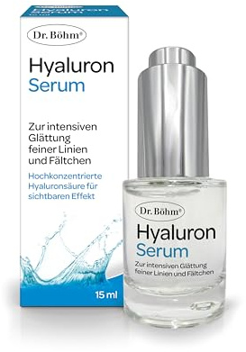 Dr Böhm Hyaluron Serum, Hyaluronsäure Anti Aging Gesichtspflege 15 ml | Mit hoch- und niedermolekularer Hyaluronsäure, Feuchtigkeitsserum für Gesicht, Hals & Dekolleté, zieht schnell ein