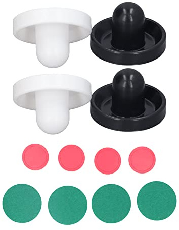 Xiuganpo Bord Air Hockey Tillbehör Set Hög Slagkraft Plast Pushers Pads Puckar för Alla Standardbord, Bekväm Spelupplevelse för Bordsentusiaster