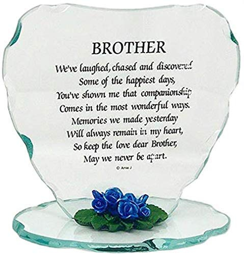 Onlinestreet Placa de cristal para regalo para hermano hermoso poema una bonita placa, que hace un regalo realmente pensado para cualquier ocasión, cumpleaños, día de la madre, boda, Navidad, etc