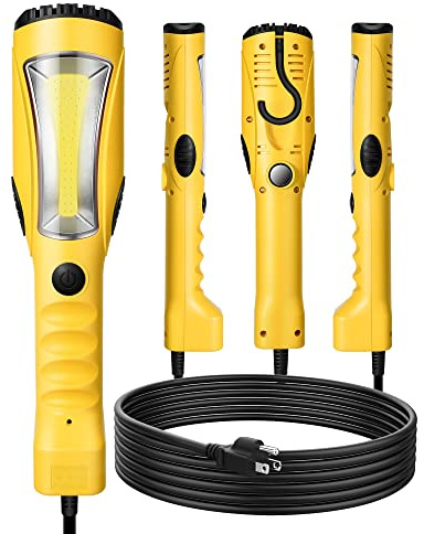 DEWENWILS LED Work Light, Underhood Work Lighting (15 feet), 1200LM, Trouble Light with Cord, Strong Magnet & Swivel Hook, Handheld Corded, for Garage, Workshop, Car Repair Scene, ETL Listed