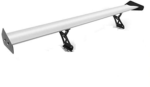 Artudatech Heckspoiler Universal, Aluminium Schrägheck Spoiler Flügel Heckflügel Verstellbar GT Spoilerflügel Rennspoiler Rear Spoiler, Silber