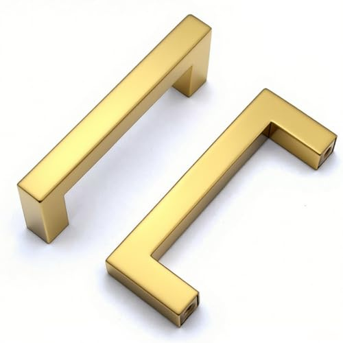 Drenky Möbelgriffe 2 Stück Schrankgriffe Lochabstand 64 mm, Griffe Gold Türgriff Edelstahl Mit Schrauben für Schublade, Schrank, Möbel und Küche