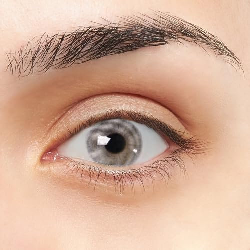 Lentillas de Contacto Color Gris Azulado Duración 1 Año + Kit de Accesorios Color Agata VIP (2 Piezas) Sin Aro de Definición