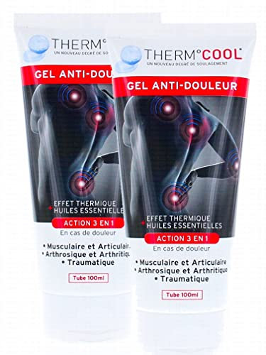 Polidis THERMCOOL Anti Douleur Gel Tube 100 - Action 3 en 1 - Effet Thermique - Lot de 2 Tubes