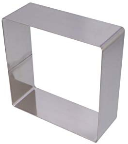 GALPADA Square Cookie Cutter Rectangular Cake Tin Cake Ring Cake Square Cake Tin Baking Frame Pastry Mould Baking Tool (Silver 7 Inch) Biscuit Cutter