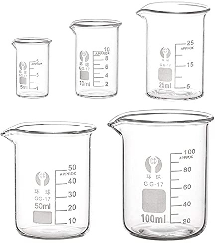 Mätbägare bägare bägare 100 ml 50 ml 25 ml 10 ml 5 ml mätkopp glas borosilikatglas bägare för laboratoriebägare