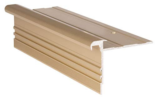 110 cm Treppenprofil STANDARD 8,5 mm - Treppenkantenprofil für Treppenverkleidung und Treppenrenovierung - Farbe: Messing