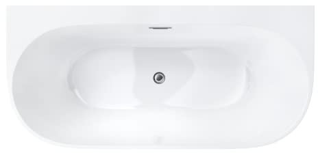 VBChome Badewanne 170x80 cm Chrom Acryl SET Premium Wand Badewanne Freistehend Badewanne Eingebauter Überlauf Siphon Inklusive Modern Komfort Elegant Top Qualität