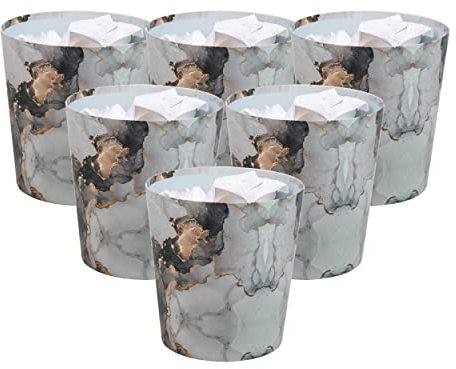 Maison Sucasa Corbeille à papier, capacité de 5 litres, design marbré gris métallisé, bureau, gris