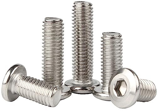 SEIDER 10/30 Stück M3 M4 M5 M6 M8 304 Edelstahl große Flache Sechskant-Innensechskant-Möbelniet-Schraubverbindungs-Verbindungsschraube(40mm,M4 x20pcs)