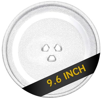 Rotaglass 9.6 Microwave Glass Turntable Plate, 9.6 / 24.4cm Microwave Tray Replacement Glass Plate, Glass Tray Replacement for LG, GE, Magic Chef, Hotpoint, Panasonic, Kenmore, etc