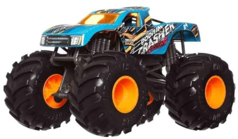 Mattel Hot Wheels Monster Trucks Podium Crasher, azul [escala 1:24] de gran tamaño