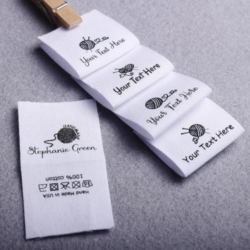 30 * 60mm Cotton Clothing Labels, Custom Name Fabric Clothing Label, Personalized Sewing Labels Sew On Clothing Labels, Clothes Labels, Fabric Label, Hand Made(40mm x (30mm+20mm))