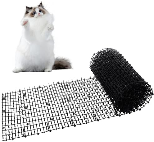 GBACHOOSE Tapis anti-chat en plastique avec pointes - 400 x 30 cm - Noir - Tapis répulsif pour chat - Pour la maison, l'extérieur, le jardin, la clôture
