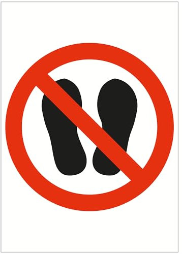 Indigos UG - Schild Hier nicht stehen oder betreten - 210x297 - Hotel, Firma, Schutz, KITA, Arzt, Praxis - Sicherheit - Warnung - Aluverbundplatte 3mm, Wohnung - Hinweisschild - Warnschild
