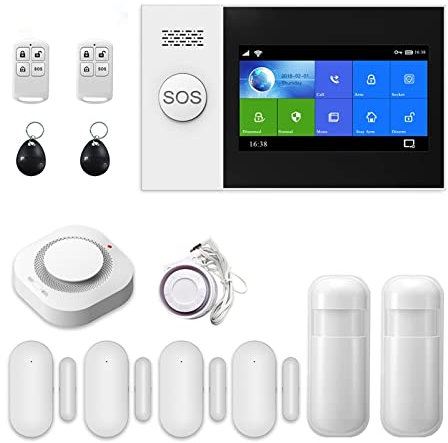Sistema de Alarma para Casa, de alarma Tuya, pantalla de 4,3 pulgadas, GSM, GPRS, antirrobo, seguridad for el hogar con Sensor de movimiento PIR, Detector de humo y fuego, para el hogar, apartament