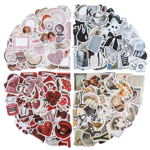 480 Stück Selbstklebend Vintage Sticker,Wasserdicht Sticker Aesthetic, Retro Ästhetische Nostalgische Aufkleber für Wasserflaschen,Scrapbooking,Laptops,Handyhüllen,Fahrrad