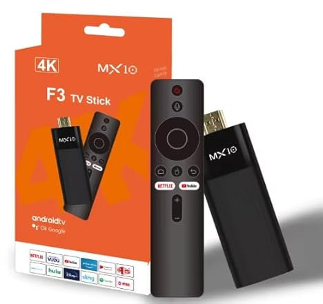 MX10 F3 TV Stick - Android TV 4K con telecomando Bluetooth