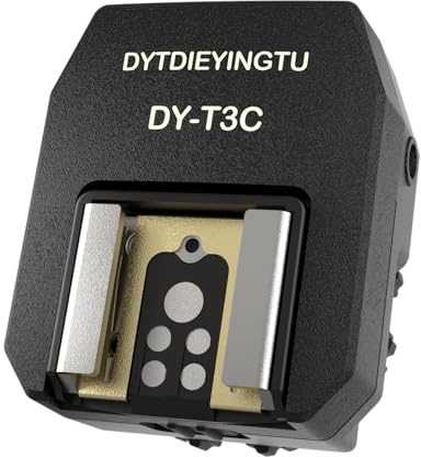 DYTDIEYINGTU DY-T3C for Canon Camera Flash Hot Shoe Adapter Mount Top-Mounted Expansion Accessory: Multi-Flash synchronous Shooting with Cable Converter (DY-T3C 1PCS + PC Cable 1PCS)