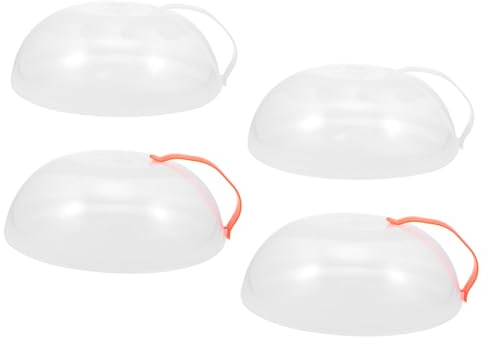 Luxshiny 4Pcs Microwave Food Covers Splatter Guards for Heating Kitchen Microwave Lids with Handles for Covering Plates and Dishes Protects Food Prevents Mess