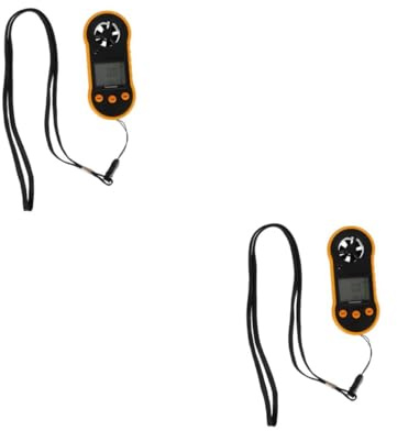 Milisten 2 Pièces Anémomètre Digital Portatif Mesure de Vitesse Vent et Température Écran Rétroéclairé Design Ergonomique pour Hvac et Activités Extérieures