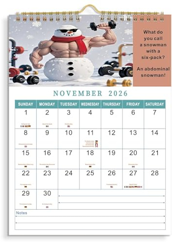 ZEEYUAN Lustigen Wandkalender mit lustigen Sprüchen Monatskalender 2026 im DIN A4 Kalender für das ganze Jahr von Januar bis Dezember