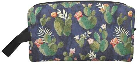 Zhuanyun watercolour cactus print Travel storage bag, daily storage bag, travel toiletries, cosmetics zipper storage bag