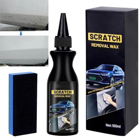 Vibbang Kratzer Entferner Auto, Autopolitur Kratzer Entfernen, Car Scratch Remover Mit Schwamm, Auto Kratzer Entferner, Entfernt Kratzer Effektiv und Schnell für Autos Verschiedene Oberflächen(1Stück)