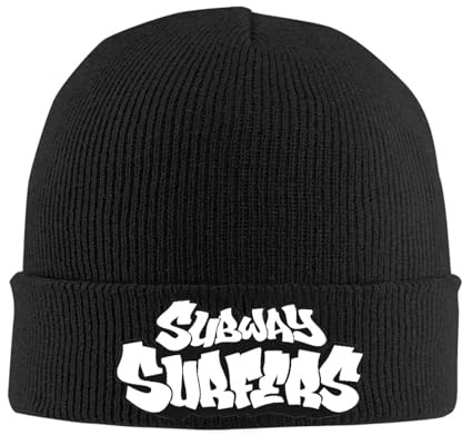 SDFXCDR Winterwärme, Game Subway Surfers gestrickte Mütze Damenmütze Herrenmütze Wintermützen Acryl Parkour Sport gehäkelte Melonenmütze
