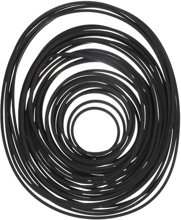 ELAYARD Correa de Goma para Transmisión de Grabadoras de Casete 30 Piezas 1,2 MM Grosor Cuadrada 25-135 MM para Mantenimiento en Reproductores Portátiles y DVD