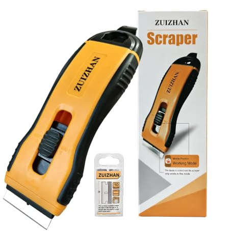 Oven Scraper Tool Non Scratch with 15 Extra Blades Glass Scrapers for Glass Hob ，Ceramic, Windows Removes Limescale, Oil Paint Easily