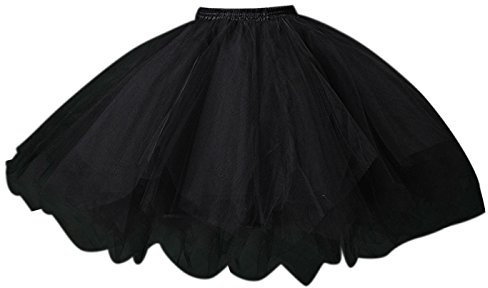 FEOYA dam kort retro petticoat rock balett bubbla 50 tutu underkjol mössa balettboll dansklänning party minirock tyllrock