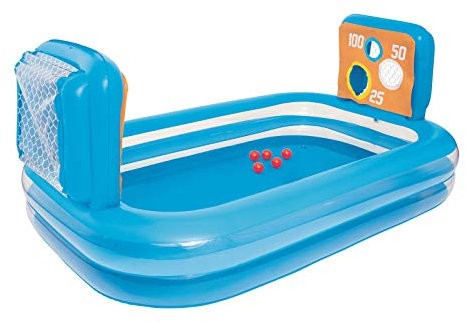 Bestway 54170 - Piscina Rectangular Hinchable Infantil con 2 Porterías Skill Shot 237x152x94 cm, Multicolor