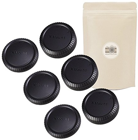 3x FX - Tappo innesto corpo macchina + copriobiettivo posteriore retro per obiettivo compatibile Fuji X - Adaptout marca francese