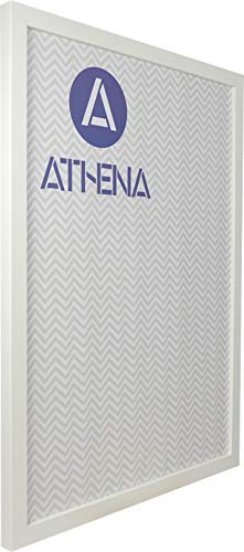 Athena Matt White Block Premium Wood Picture Frame A1-59.4 x 84 cm A1 Frame - Photo Frame - A1 Frame Matt White with Clear Styrene Sheet & Wall Mounted Hook – 84 x 59.4 cm
