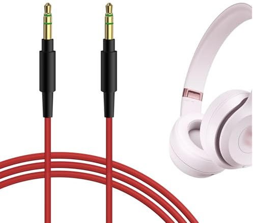 GEEKRIA Nylon Braided Audio Cable Compatible with Beats Solo 4 Solo 3 Mixr Pro Headphones Cable, 1/8 (3.5mm) to 3.5mm Aux Replacement Stereo Cord (4 ft /1.2 m)