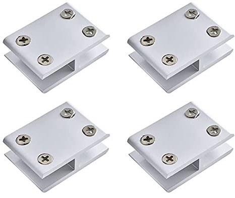INCREWAY Glasklemme, 4 Stück, verstellbar, doppelseitige Aluminiumlegierung, Glasklemme, Halterung für 8–10 mm Dicke, 180 Grad