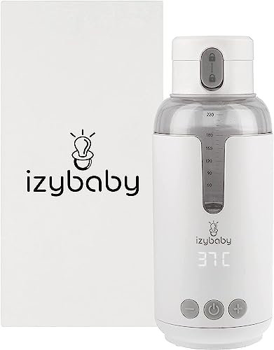 izybaby Nomad,Calentador de Biberón Portátil/Coche,Temperatura Ajustable,Carga USB,Calentador de leche materna