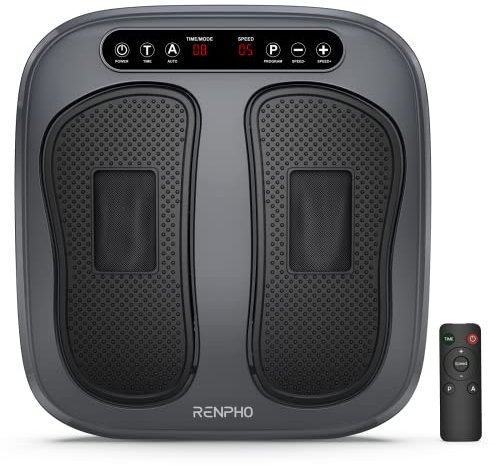 RENPHO Fußmassagegerät, bis zu 20 Vibrations Geschwindigkeiten, 5 Modi, 3 Autotimer, Fernbedienung, Elektrisches Fußmassagegerät für Plantarfasziitis, Entspannen Steifheit müder Muskeln