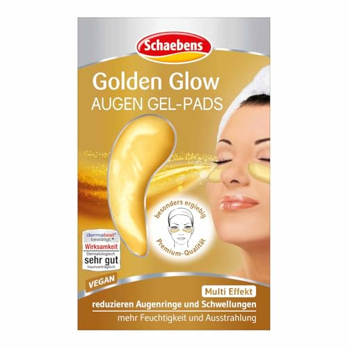 Schaebens Golden Glow Augen Gel-Pads, Multi Effekt - mehr Feuchtigkeit und Ausstrahlung, VEGAN