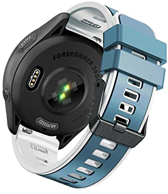SumRioo 18mm Armband für Garmin Venu 4s 41mm/Venu 3s 2s/Forerunner 265s/255s/255s Music, Silikon Ersatzarmband für Garmin Vivoactive 4s 40mm/Vivomove 3s 39mm/Captain Marvel 40mm, Blau Grau Weiß