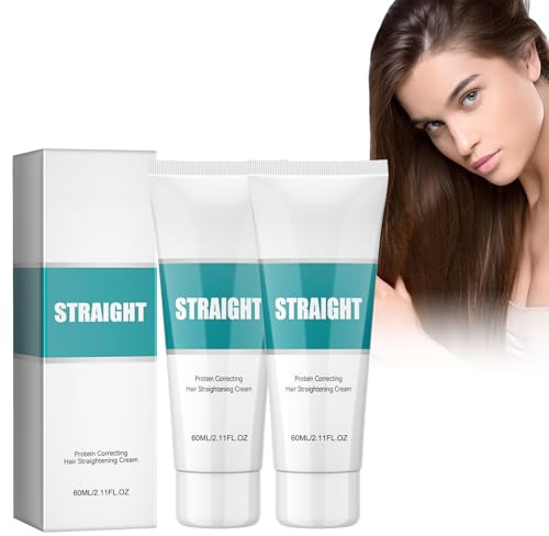 2 Stück Hair Straightening Cream, Protein Korrigierende Haarglättungscreme Hair Straightener Cream Nährende, Schnell Glättende Kollagen-Haarglättungscreme für Lockiges, Trockenes, Chaotisch Haar