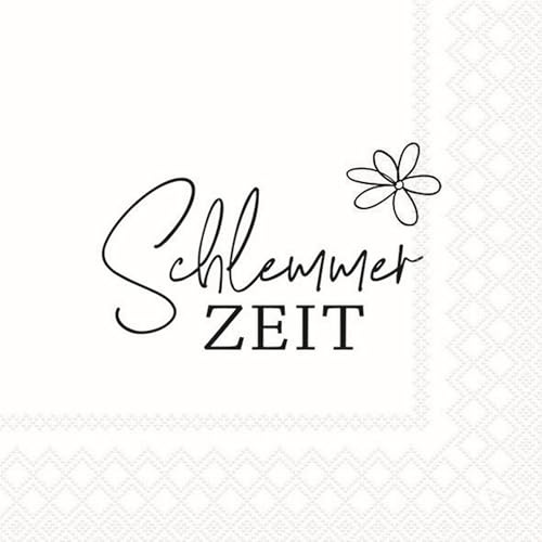 Ambiente 20 Servietten Sprüche Schlemmerzeit als Tischdeko. Papierservietten mit Motiv. Auch für Decoupage und Serviettentechnik 33x33cm