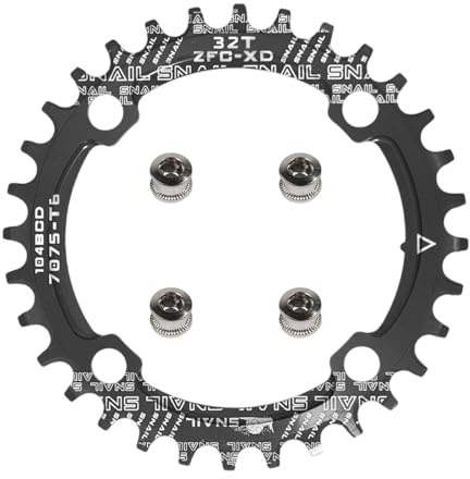 yongness Fahrradkettenblatt 104 BCD 32T 34T 36T 38T schmales breites Einzelkettenblatt, Ritzel geeignet für Rennräder, Mountainbikes, BMX-Kettenblätter