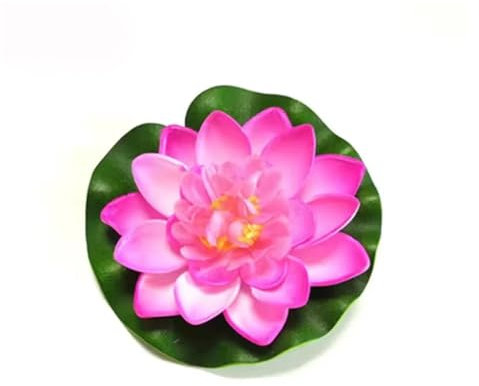 Artificial Lotus Flor de Loto de Espuma Flotante Artificial con Almohadilla de nenúfar, Adorno Realista Perfecto for decoración de Estanque de jardín, 1 Uds. Artificial Fake Flower (Color : 1 pcs-01