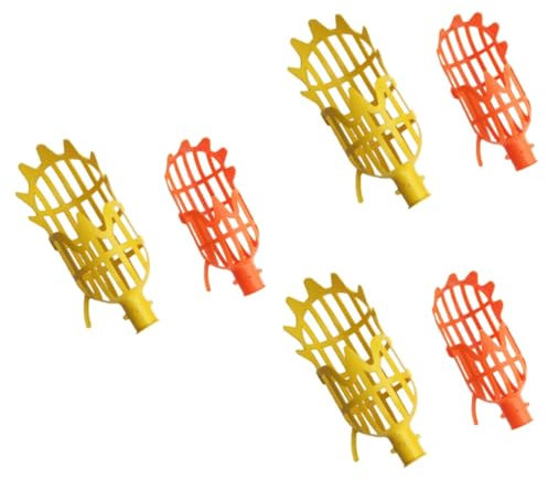 INOOMP 6pièces Cueilleur De Fruits Pratique Plastique Outil De Multi-usages Tête Orange Petite Tête Jaune pour Pêcher Pomme Et Fruits
