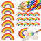 Dncvb 30 Stück Regenbogen Stifte Set,12 Regenbogen Buntstifte 12 Regenbogen Radiergummis 6 Mini Regenbogen Form Notizblöcke Kinder Farbstifte für Kunst Zeichnung,Kindergeburtstag Gastgeschenke