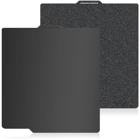 HIKUDIY 257x257mm Schwarz PEI Doppelseitige Bauplatte für Bambu Lab P2S//A1/X1C/X1/X1E/P1P/P1S, Glatte PEI+Texturierte PEI Federstahlplatte Flexible Platte für Bambu Labs 3D Drucker