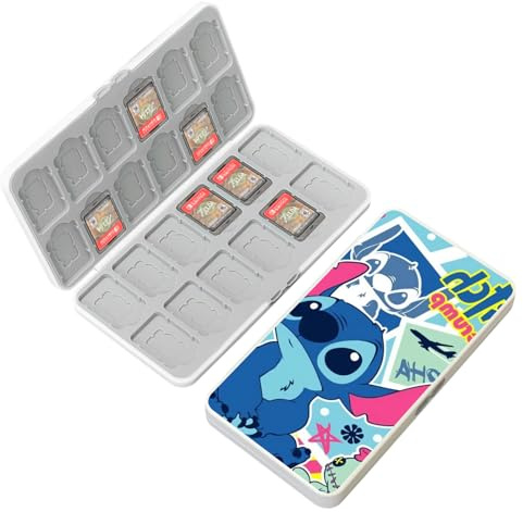 doepeBAE Custodia per Schede di Gioco, Custodie Giochi Switch, Switch Game Card Case, Scatola per Carte con Fodera in Silicone, Con 24 Slot per Cartucce di Gioco e 24 Slot per Schede SD (24J)