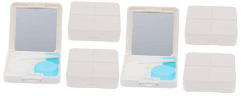 FRCOLOR 6sets Travel Contacts Lens Organizer Mirror Tweezers Lens Case for Halloween Contacts Storage